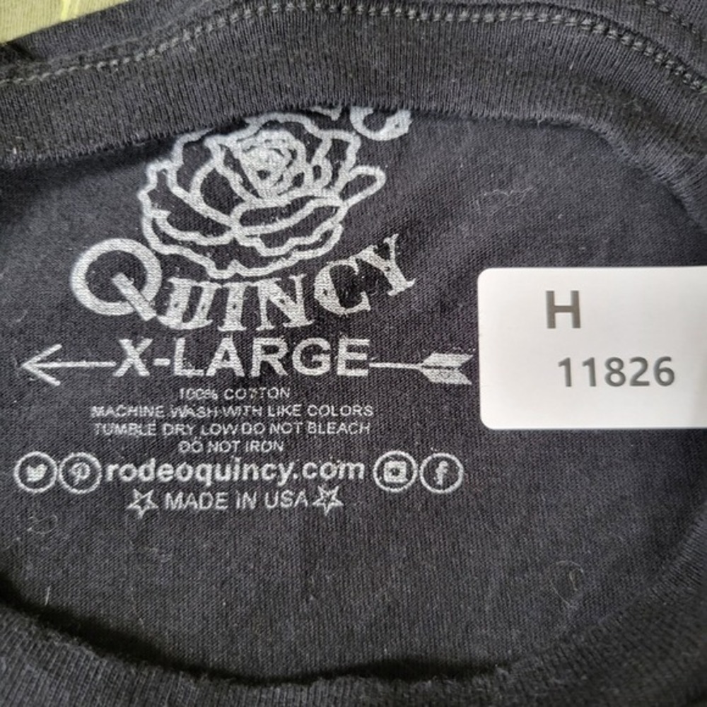 Quincy Women Shirt XL Black I Love Graphic Big Cow Casual Cotton Short - Picture 8 of 8